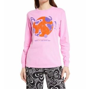 Lisa Says Gah X Yowie Pink Unisex Butterfly Graphic Tee Size Small